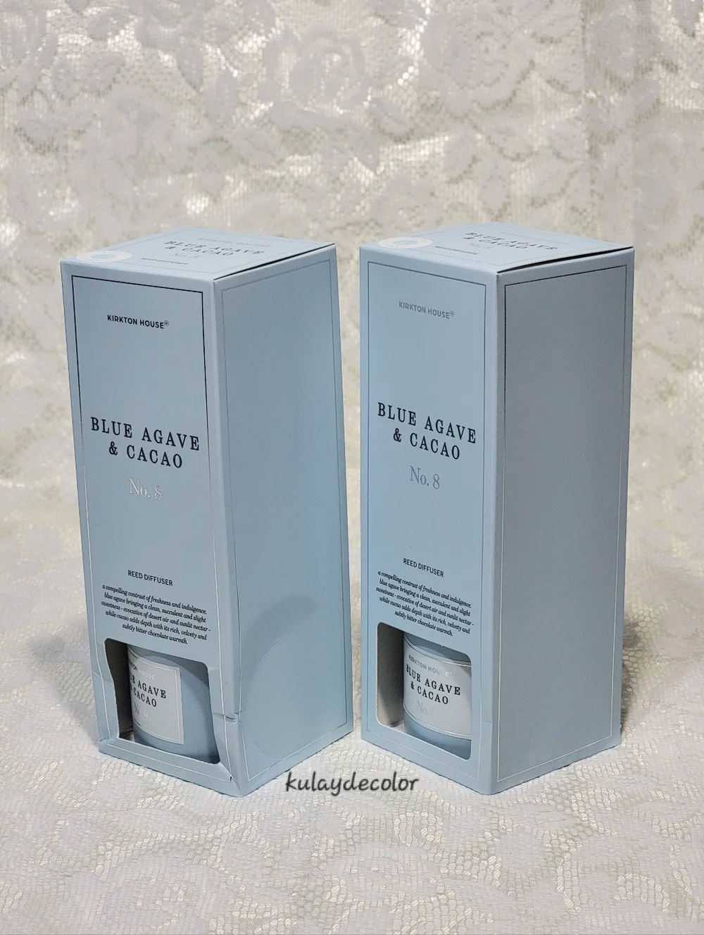 Set of 2 Kirkton House Blue Agave & Cacao No. 8 Reed Diffuser - 3.4 Fl oz.